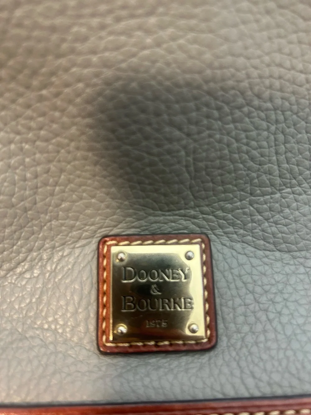Dooney & Bourke Pebble Leather Taupe Handbag - Picture 3 of 6